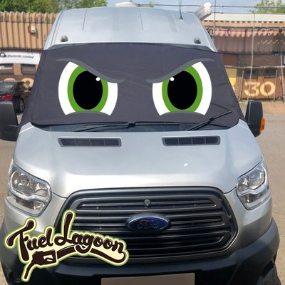 Ford Transit Scheibenabdeckung MK8 Verdunkelungsrollo Wrap Augen Grün