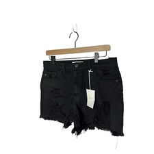 KanCan sz 9/28 high rise black distressed denim jeans shorts new