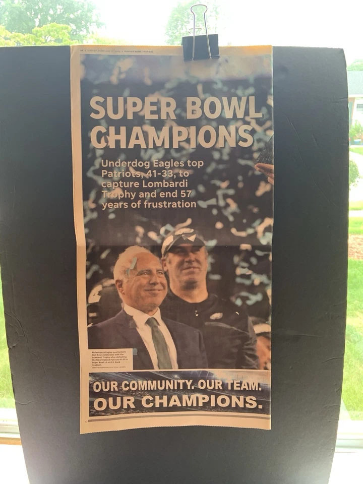 EAGLES “FINALMENTE” Super Bowl 2018 periódico original Nick Foles Delaware noticias Foto 3 de 4