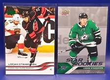 Logan Stankoven Rookie And Parallel 2 Card Lot Carolina Hurricanes