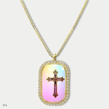 Stunning Colorful Jesus Christ Crucifix Cross Fashion Pendant Necklace Chain Pri