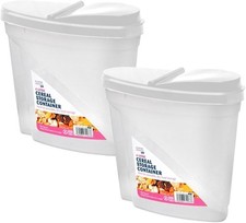 2X CONTAINERS AIRTIGHT FOOD STORAGE KITCHEN ACCESSORIES CEREAL TUB LID BOXES SET
