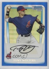 2011 Bowman Chrome Prospects Blue Refractor 162/250 Tony Wolters #BCP98 sh7