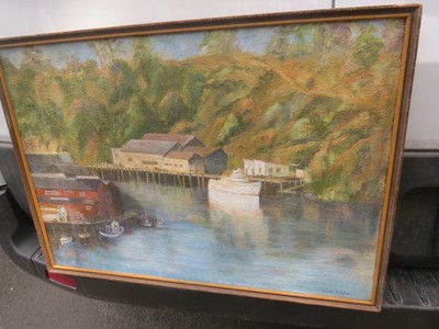 Painting of Noyo River California by Lucille Paladini