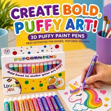 6/12x Magic Popcorn Pen Print Bubble Pen Puffy 3D Art Drawing Pens DIY Kids Gift