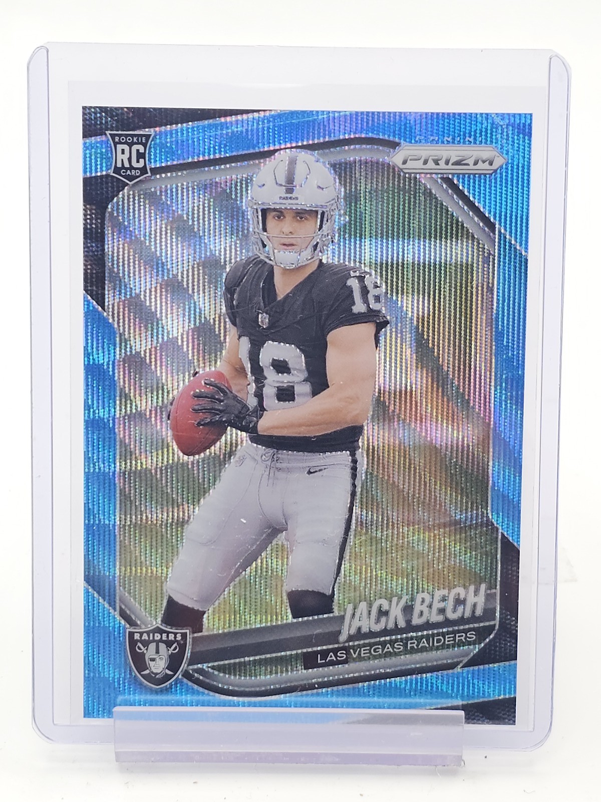 JACK BECH 2025 PANINI PRIZM BLUE WAVE ROOKIE /230 #346 RAIDERS FOOTBALL Q6638