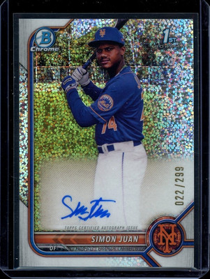 2022 1st Bowman Chrome ~ Simon Juan ~ Speckle Refractor /299 ~ #CPA-SJ ~ Auto