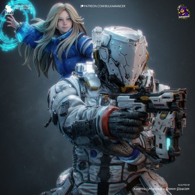 Diana and Hugh Pragmata - 1:8 Scale - UNPAINTED Resin Figure - Fan Art