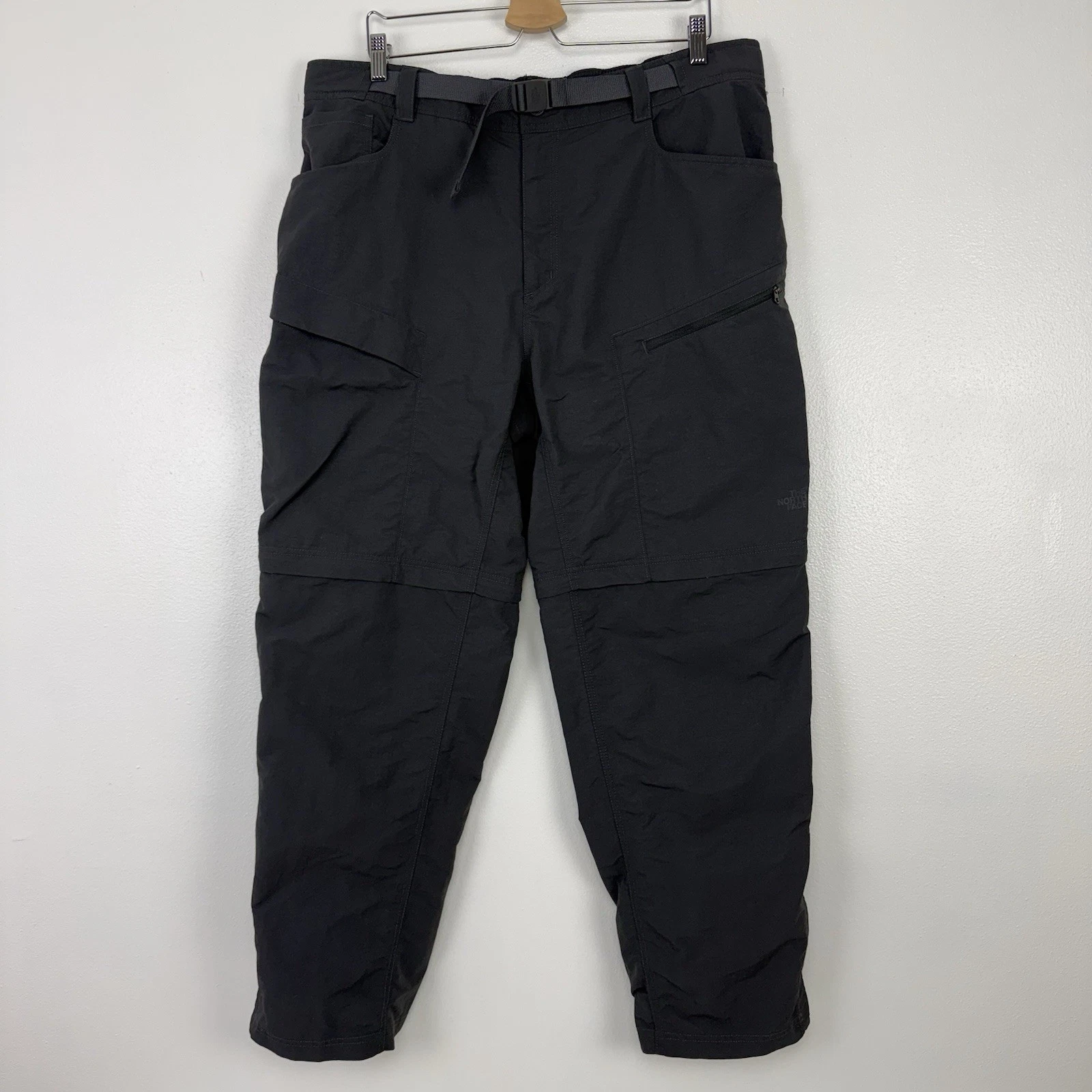 The North Face Convertible Pants Men’s XL Gray Short Ankle Zip Outdoor Hiking