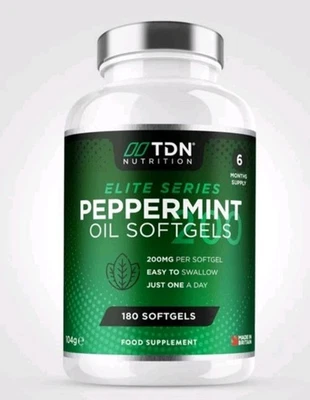 TDN High Strength Peppermint Oil Softgels 200mg Easy Digestion & Fast Absorption 180
