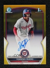 2023 Bowman Chrome Prospect Yellow Refractor 29/75 Yoander Rivero Auto 0o3x