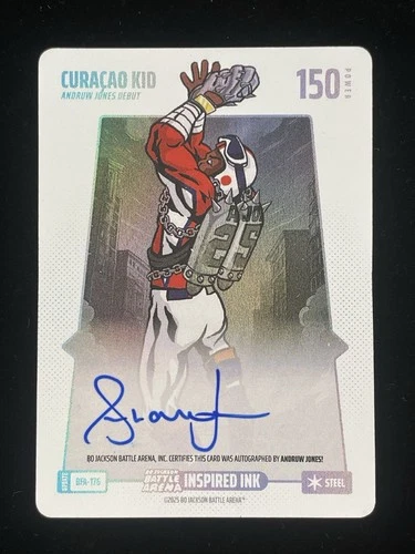 2025 Bo Jackson Battle Arena Andruw Jones Curaco Kid Inspired Ink On Card Auto