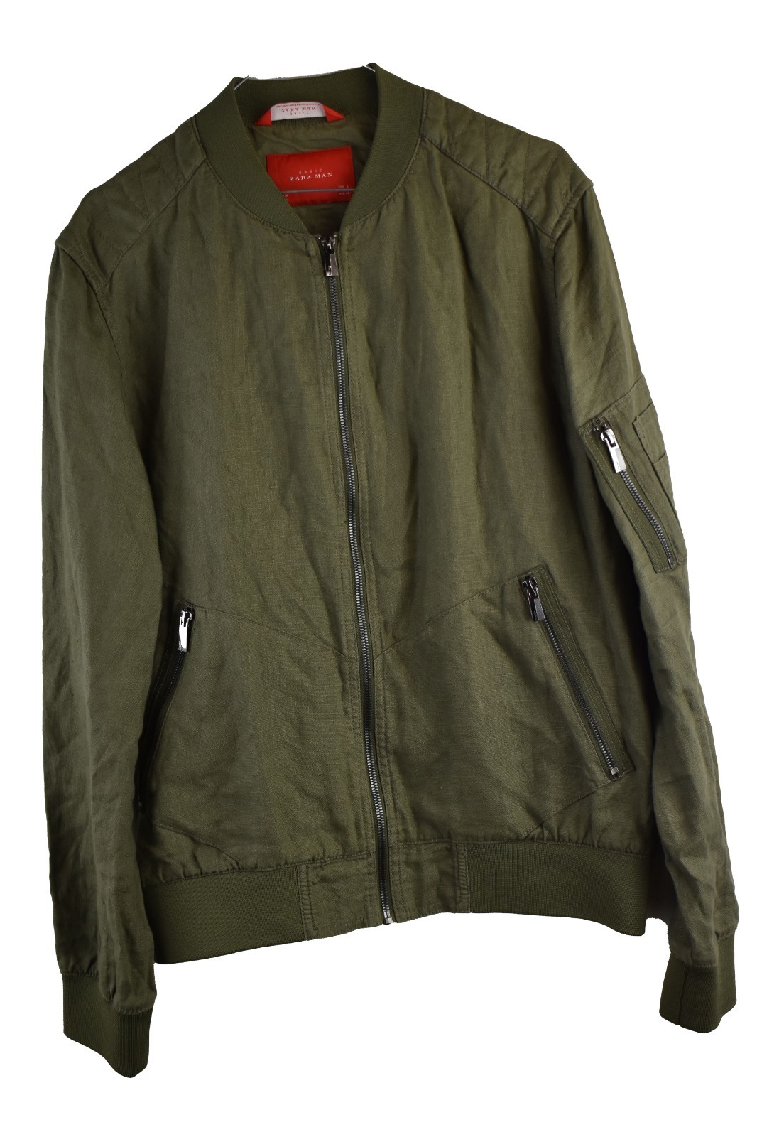 ZARA MAN Basic Green Windcheater Jacket size L Me… - image 1