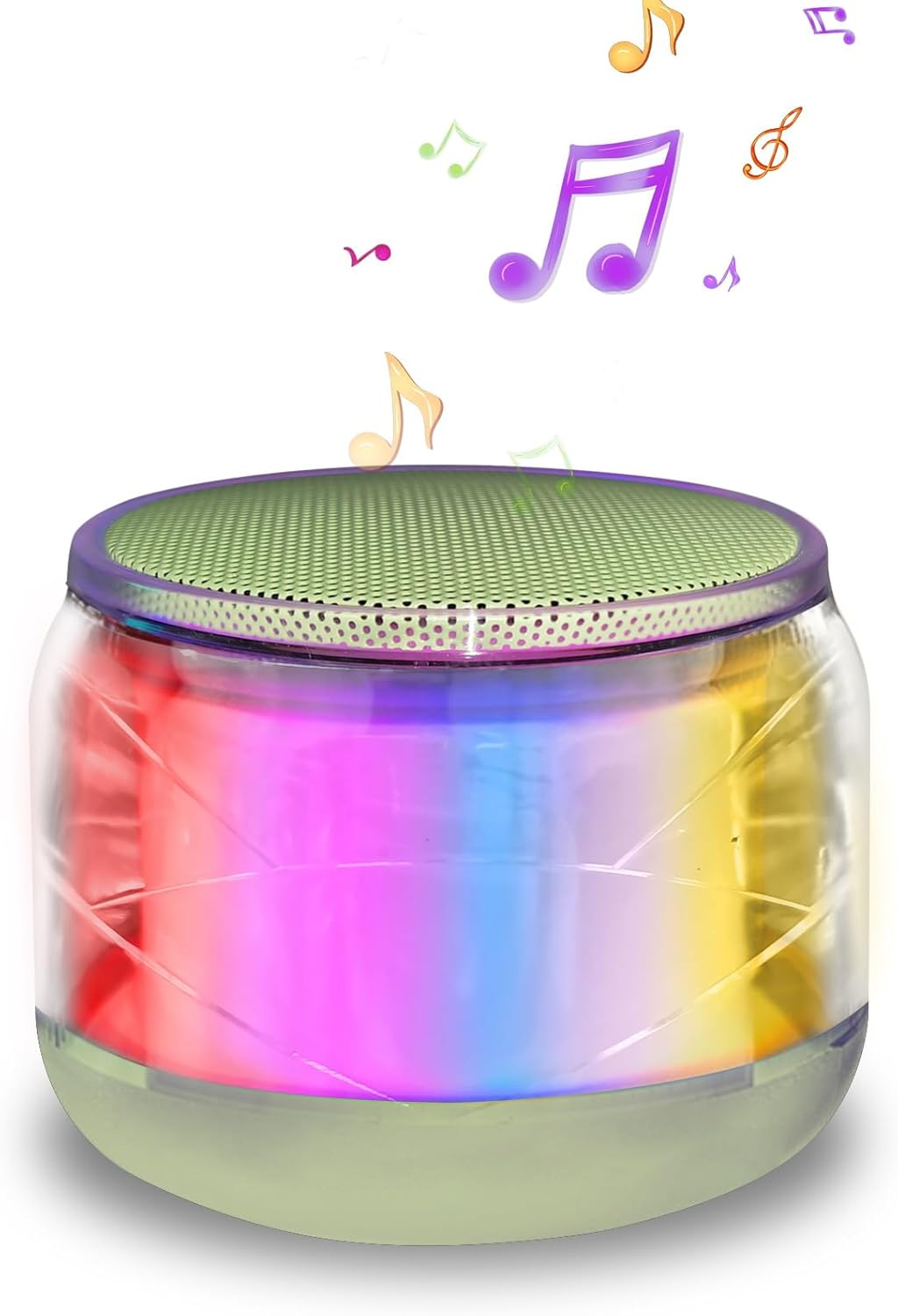 Portable Bluetooth Speaker with 7-Color LED Lights for Smartphones