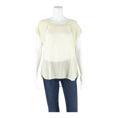 Maßanfertigung Damen Top Beige Seide M