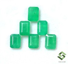 7x5 mm Certified Natural Emerald Octagon Cut Lot 07 Pcs 6.18 CTS Loose Gemstones