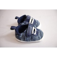 Denim Baby Sneakers Newborn Shoes Blue White Fabric Lace Up