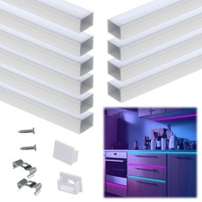 10Pack 3.3FT/1M Plus-Size Spotless LED Channel Silver Aluminum LED Strip Diff...