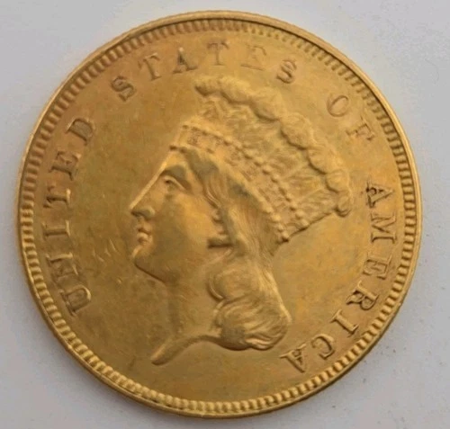1855-P Three Dollar Gold — photo from the most recent tracked eBay sale
