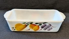 Mid Century Vintage Fire King Milk Glass Fruit/Gay Fad 409 1 Qt 10.5" Loaf Pan