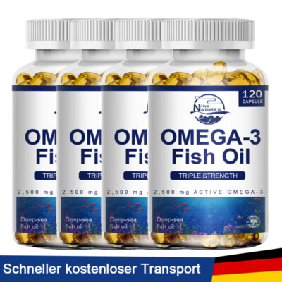 120-480 Kapseln Omega 3 6 9  Fischöl hochdosiert Fettsäuren EPA DHA Vitamin NL