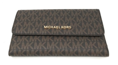 Michael Kors Jet Set Travel Large Trifold Leather/PVC Wallet - Picture 16 of 63