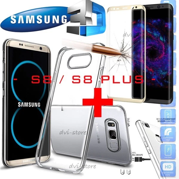 COVER + PELLICOLA VETRO TEMPERATO 3D CURVO per SAMSUNG GALAXY S8 / S8 PLUS