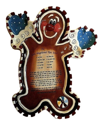 Blue Sky Gingerbread Man Platter with Recipe Sweet Treats Heather Goldminc 17''