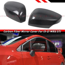 FOR 2015-2021 SUBARU WRX STi ADD-ON CARBON FIBER SIDE MIRROR COVER CAP OVERLAY
