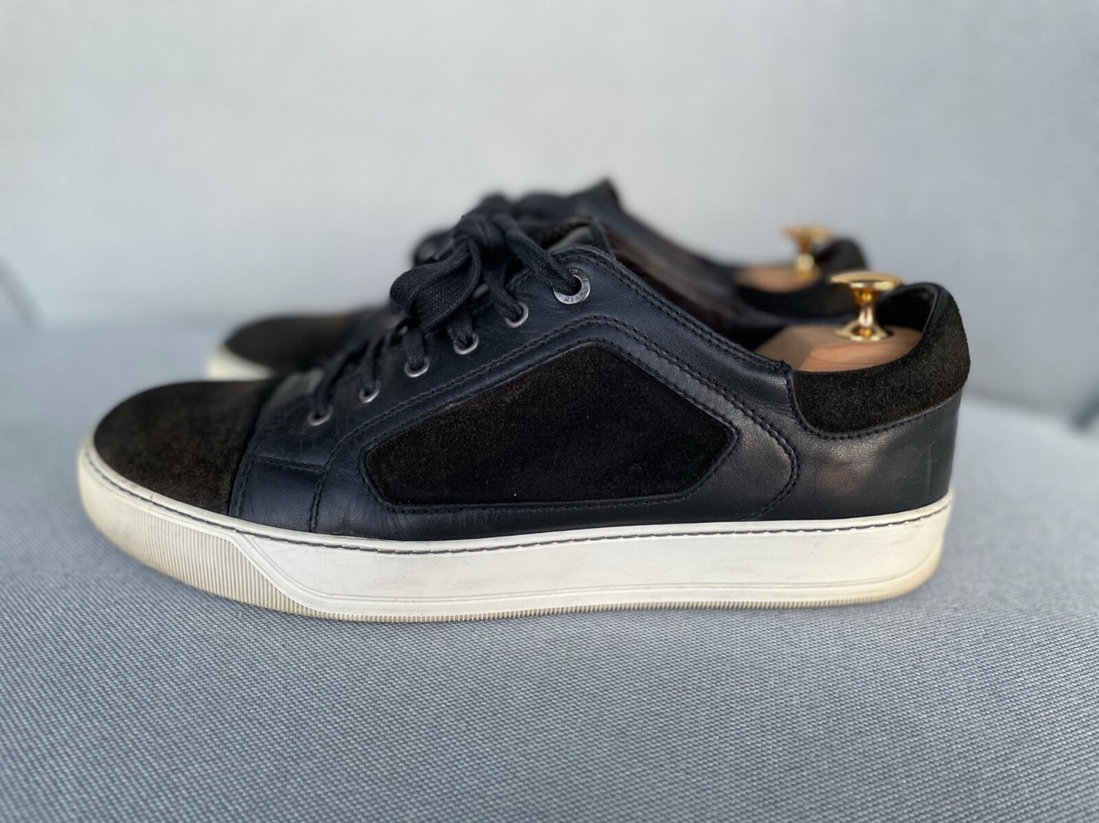 Lanvin DBB1 Toe Cap mens designer leather sneakers black, size 9, rrp £390 image 2