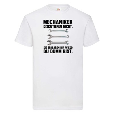 Mechaniker Diskutieren nicht sie erklären nur wieso T-Shirt Weiß