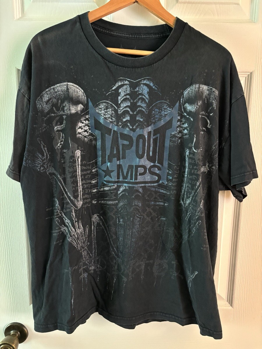 Y2K Vintage Tapout MPS Skull Skater Grunge Big Logo 2-Sided T