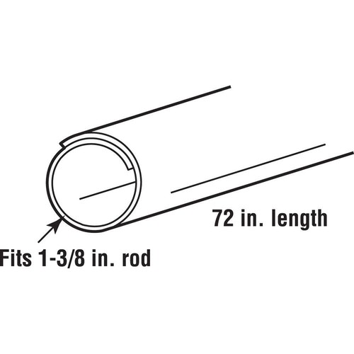 Mp7163 Closet Rod Covers 72 In. Lengths Plastic Construction White Adjusts To Al - Picture 2 of 2