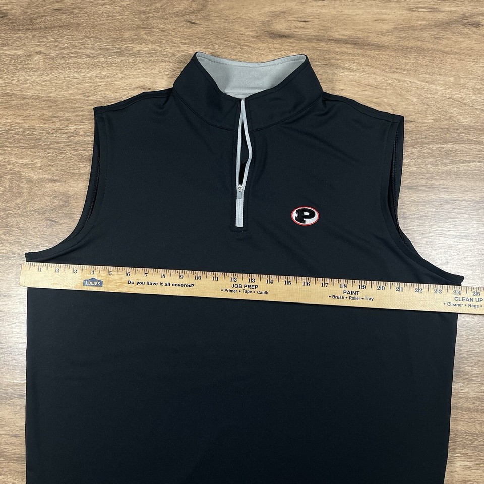 Peter Millar Men's Large Golf 1/4 Zip Sleeveless Performance Vest READ