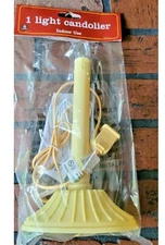 Vintage Single Light Candolier Candelabra Electric Drip Candle Plastic Ivory NEW