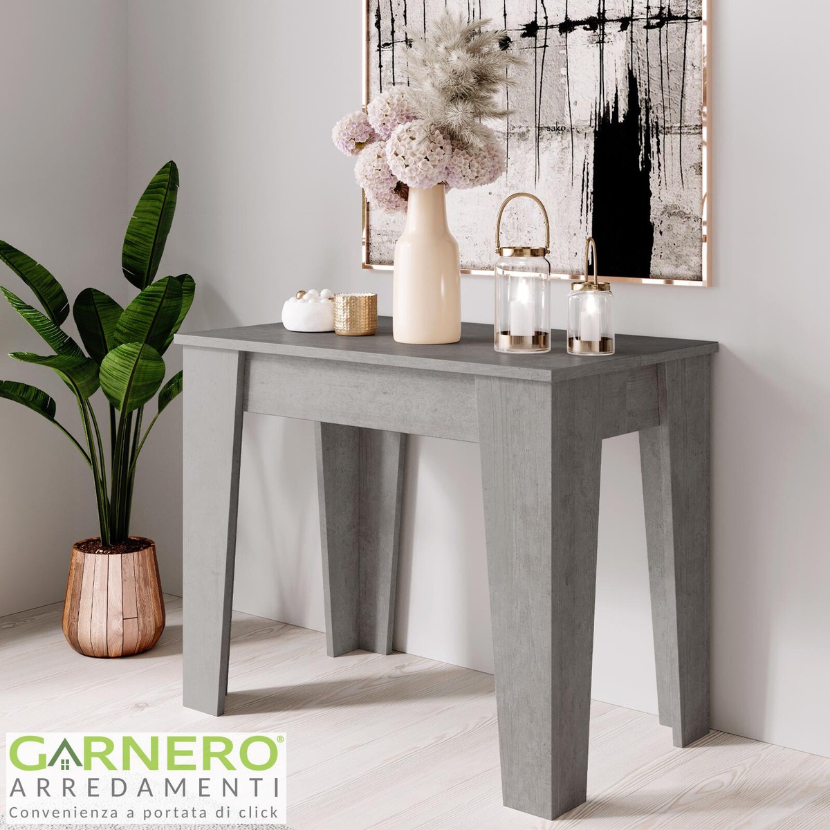 Tavolo Consolle Allungabile Multiuso Con Cassetto Bianco | Italy