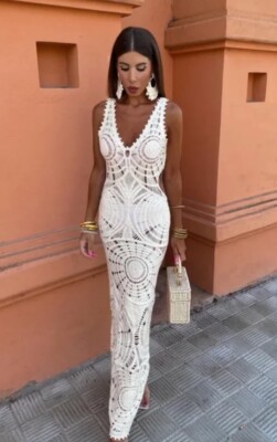 Crochet White Dress Summer Maxi Dress White Dress Size Small Available In  S/M/L | eBay