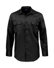 Men's Lightweight Cotton Blend Work Shirt Long Sleeve with Chest Pockets