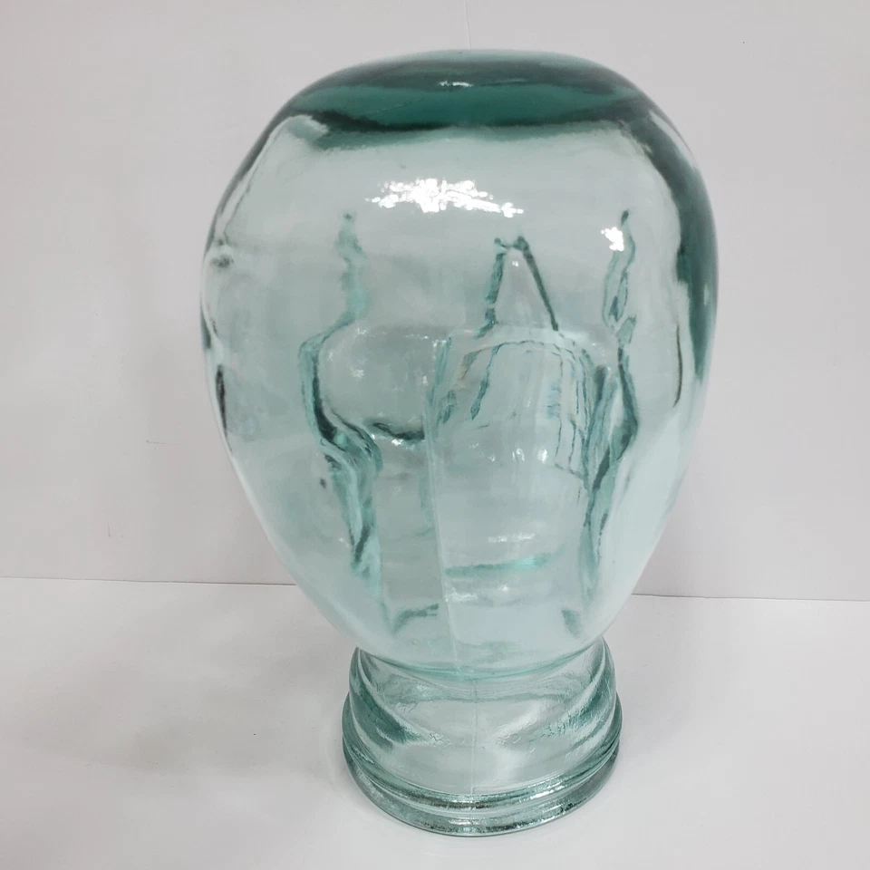 Maniquí calavera de vidrio verde transparente cabeza soporte de exhibición peluca sombrero soporte decoración gótica Foto 4 de 4