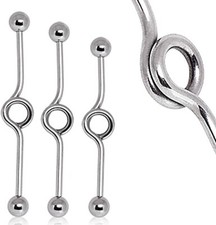 14G 1.5" 38mm LOOP CIRCLE ADD CHARM Titanium INDUSTRIAL BARBELL CARTILAGE RING