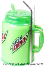 2 JUMBO 14" Stainless Steel Straws 100 oz HUGE SUPER LONG Drinking Wide