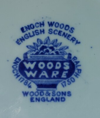 Enoch Woods English Scenery Wood & Sons England 2 Cups, Saucer