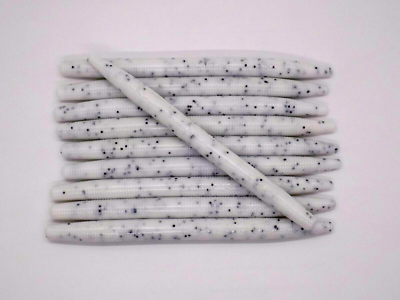 Esca Da Pesca In Plastica Morbida Stile Senko – 6 Pollici, Bianco Pepe, 12 Pezzi, Wacky Baits