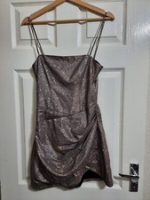 House Of CB Socorro Sparkle Mini Drape Dress Party Irridescent Size S Christmas