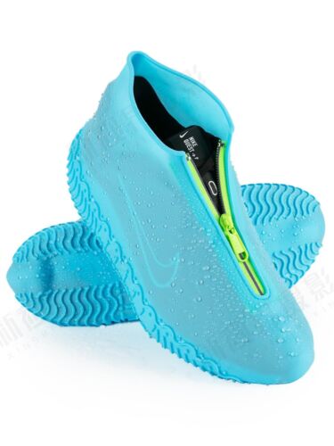 Waterproof Rain Shoe Covers, Silicone Overshoes with Zipper Non-slip Galoshes...
