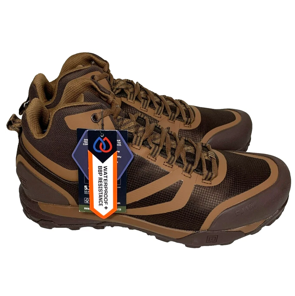*BRAND NEW* 5.11 A/T Mid Waterproof Mid Mens Work Boots- Brown, Size 13 - Image 2 of 4