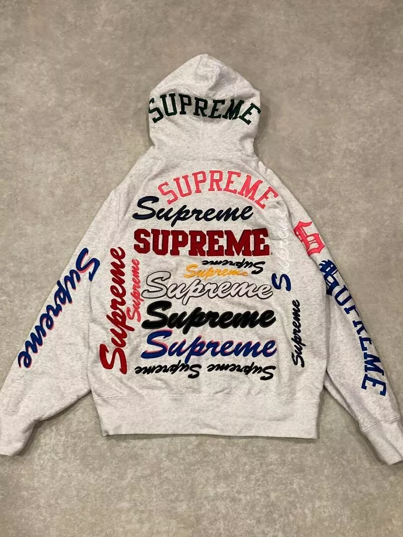 [Rare !] Sweat à capuche Supreme Pull avec Multi Logo GY / Taille M / LTD de JP