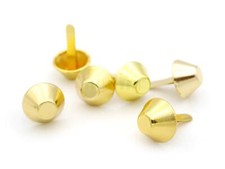 100 PCS 10mm Gold Cone Brads Purse Feet Handbag Nailhead Spike Prong Studs