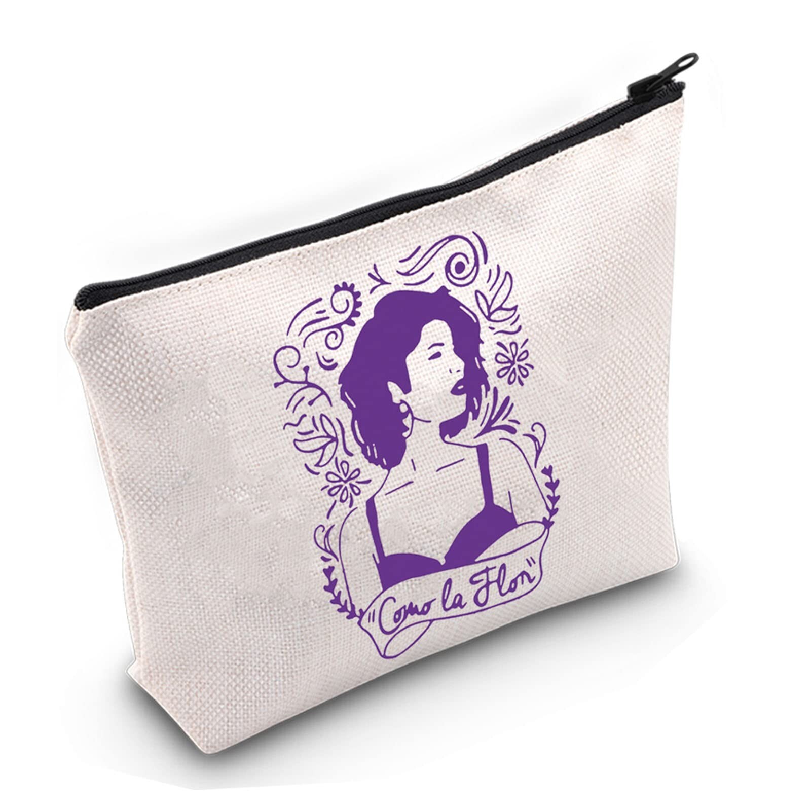 BLUPARK Music Themed Makeup Bag Floral Design Singer Inspired Cosmetic Pouch for Music Fans