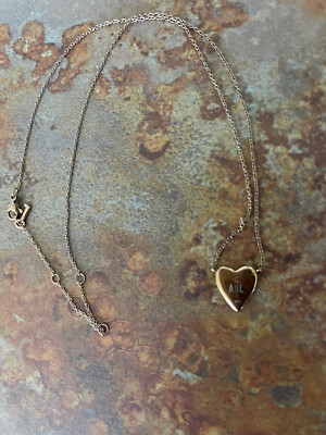 KEEP Collective Engravable Rose Gold Heart Necklace A arrow L
